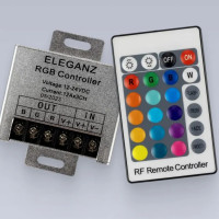 Контроллер LED AC/DC 864 (Металл, 12/24V, 432/864W, RGB, 12A*3Ch 36A, IP20, RF, 105*64*24mm, Пульт кнопочный)
