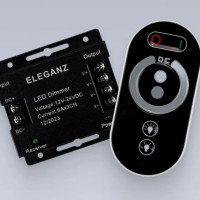 Контроллер диммер LED AC/DC 432 (Металл, 12/24V, 216/432W, Mono, 6A*3Ch 18A, IP20, RF, 85*81*33mm, Пульт сенсорный)