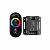 Контроллер LED AC/DC 432 Черный (Металл, 12/24V, 216/432W, RGB, 6A*3Ch 18A, IP20, RF, Пульт сенсорный)