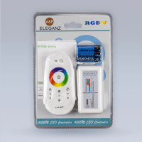 Контроллер LED AC/DC 576 (Пластик, 12/24V, 288/576W, RGB+W, 6A*4Ch 24A, IP20, RF, Пульт сенсорный)