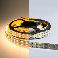 Светодиодная лента LED DUO 2835 240Led/m(Тёплый 3000K, 12V, 19.2W/m, IP20, 1200Led/5m, 2160Lm/m, 5000*16mm, Двухрядная)